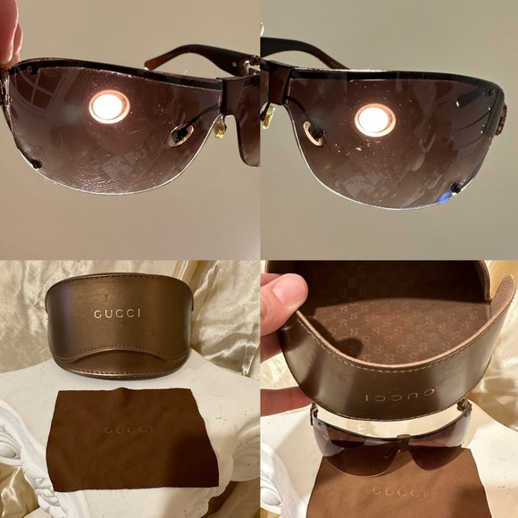 Gucci Shield Sunglasses in Brown Hue main image 5